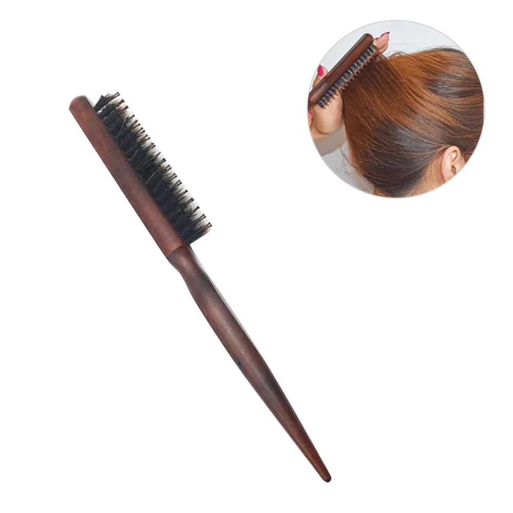 

Nylon Teasing Hair Brush Three Row Salon Teasing Brush Rat Tail Combs for Back Combing Root Teasing Hair Care Scalp