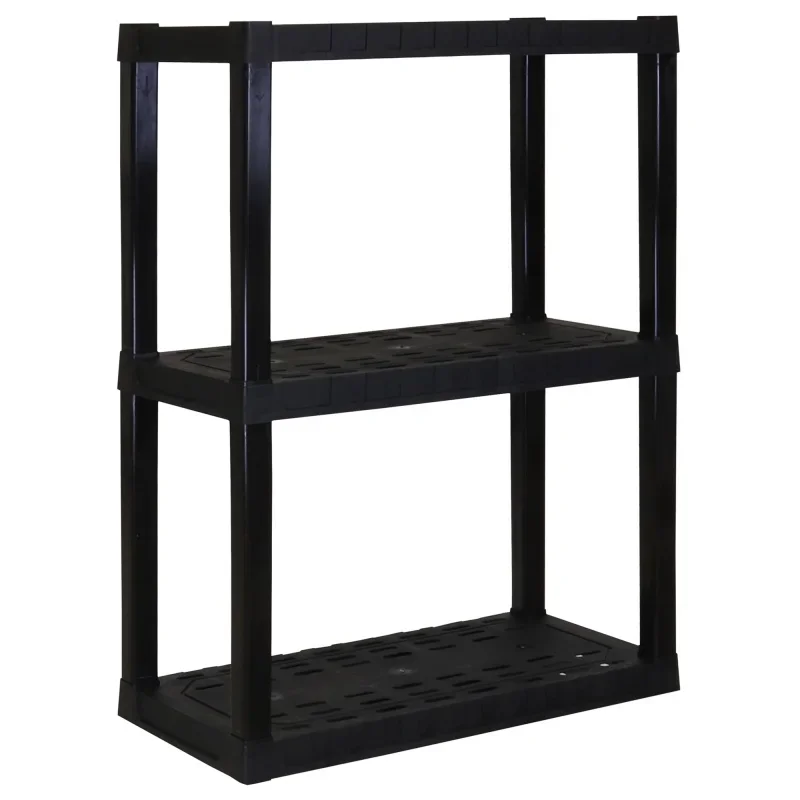 

Hyper Tough 3-Tier Shelving Unit, W30 x D14 x H39" Multipurpose Garage Plastic Shelf Organizer, Black