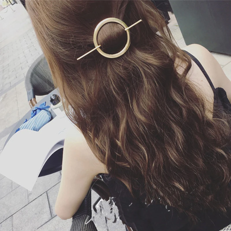 

Korean Fashion Alloy Hair Sticks Simple Geometric Stars Heart Circle Hair Clips for Women Girls Hairpin Fashion Hair Jewelry