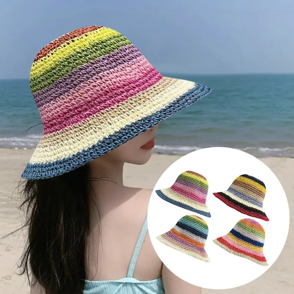 Casual Knit Cap Rainbow Color Sunscreen Hat New UV Protection for Summer Outdoor Beach Vacation Women
Casual Knit Cap Rainbow Color Sunscreen Hat New UV Protection for Summer Outdoor Beach Vacation Women