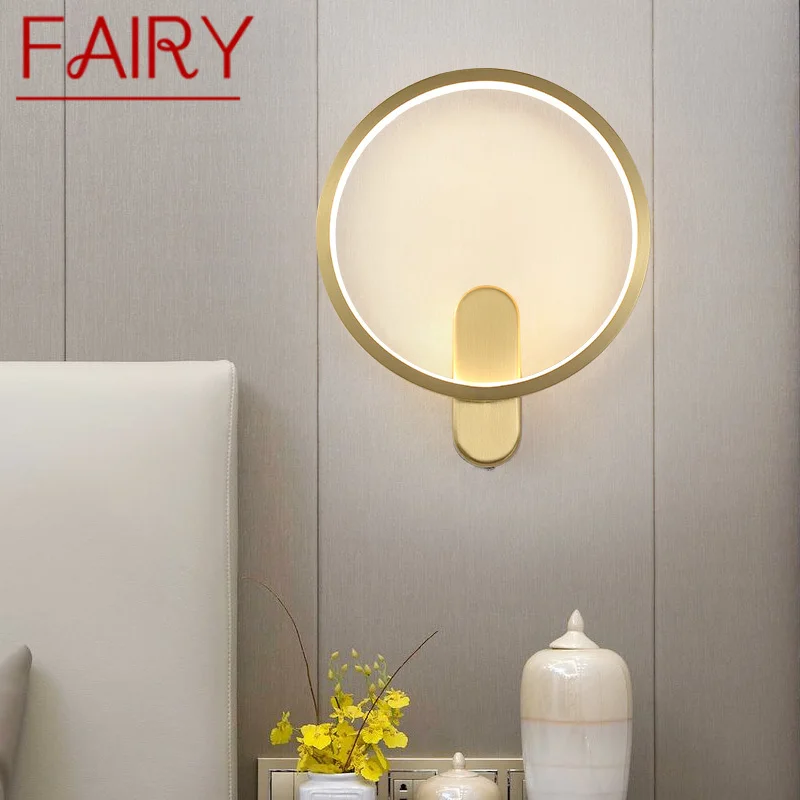 

FAIRY Contemporary Wall Lamp LED With Induction Brass Creative Gold Sconce Light for Home Living Bedroom Decor