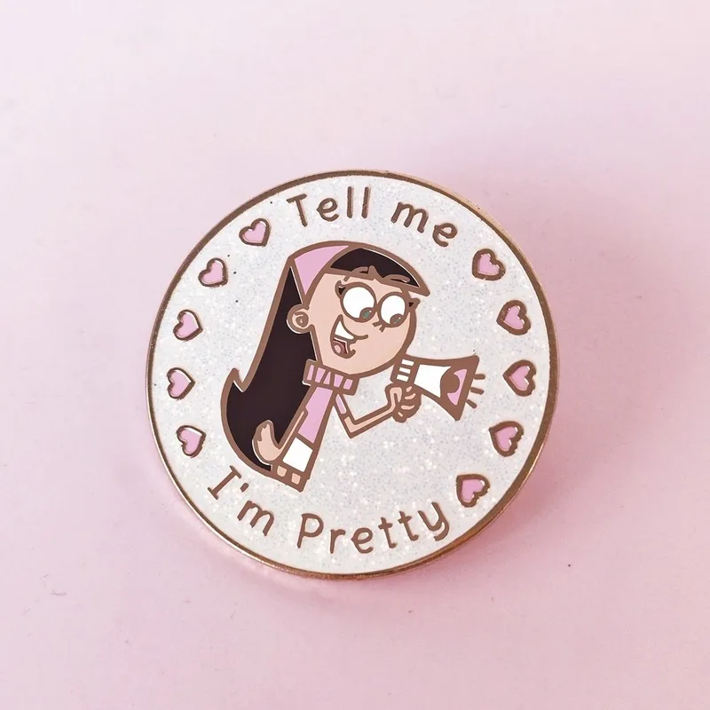 

Animation Fairly Oddparents Enamel Pin Cartoons Girl Tell Me I'm Pretty Lapel Pins Badge Brooch