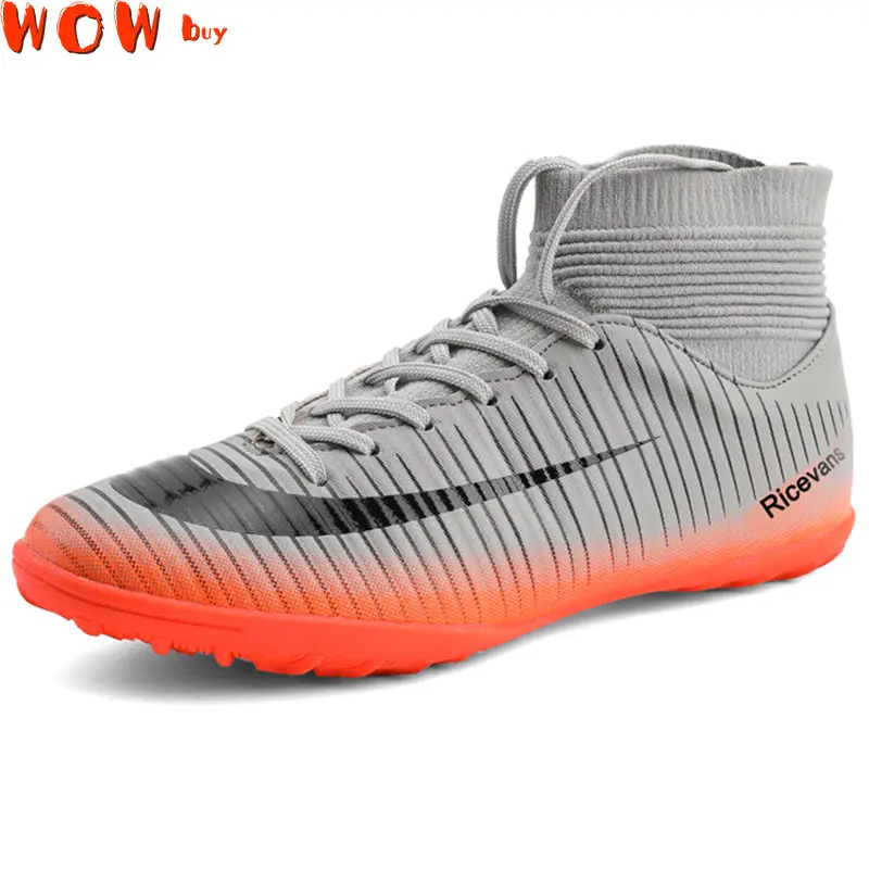 New Turf Black Men Soccer Shoes Kids Cleats Training Football Boots High Ankle Sport Sneakers Outdoro TF Size 33-45 Hard Ground
New Turf Black Men Soccer Shoes Kids Cleats Training Football Boots High Ankle Sport Sneakers Outdoro TF Size 33-45 Hard Ground