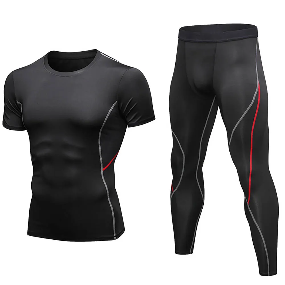 

Men Sportswear Compression Underwear Running Tights T Shirt Suit Jogging Gym Fitness joggers Tracksuit Rashguard MMA