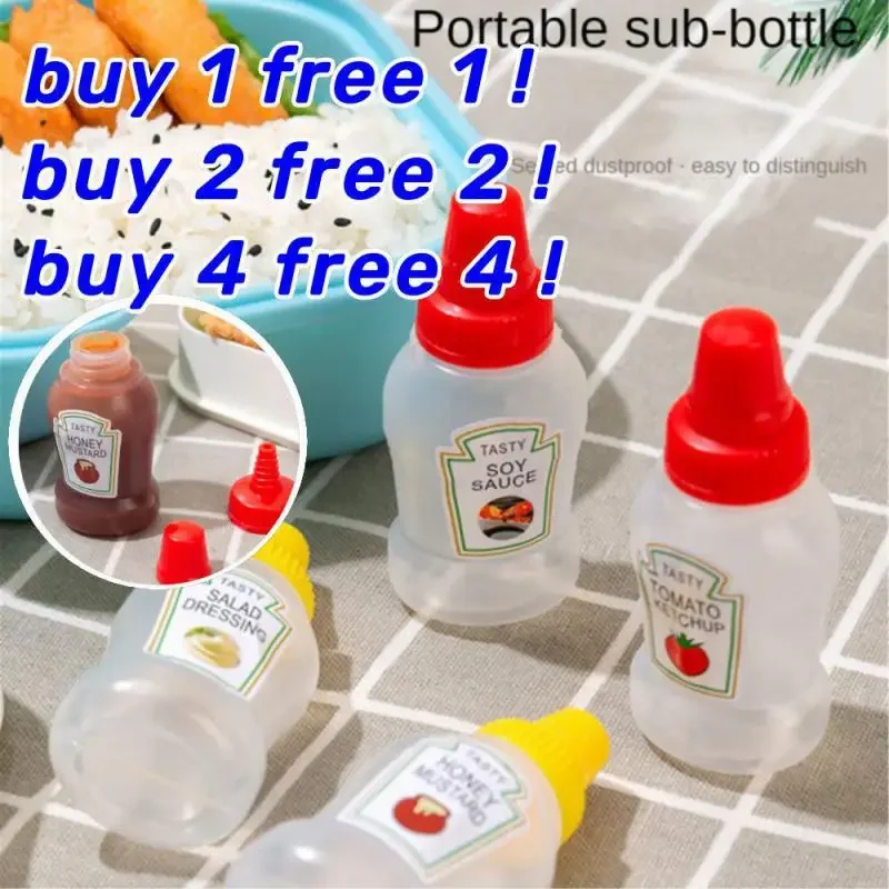 

2/4/8pcs Mini Condiment Squeeze Bottles 25ml Honey/Ketchup/Soy Sauce/Salad Dressing Dispensers Lunchbox Squeezable Containers