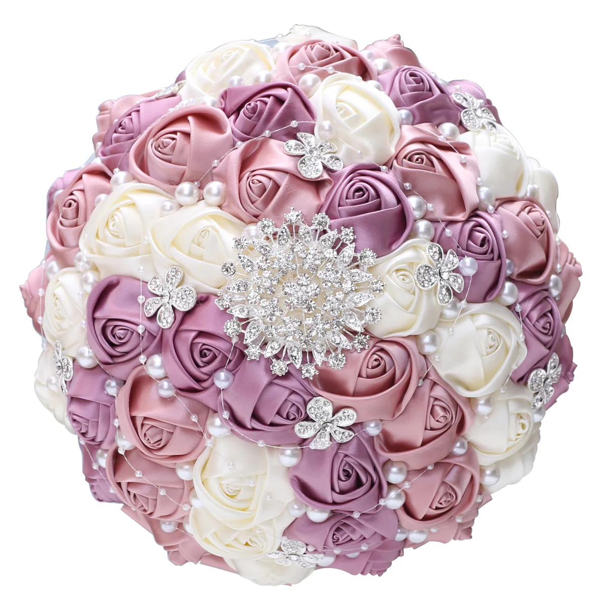High Quality Satin Ribbon Rose Handmade Artificial Flower Bouquet Wedding Bridal Bouquet With Pearl Rhinestone Accessories W224D
High Quality Satin Ribbon Rose Handmade Artificial Flower Bouquet Wedding Bridal Bouquet With Pearl Rhinestone Accessories W224D