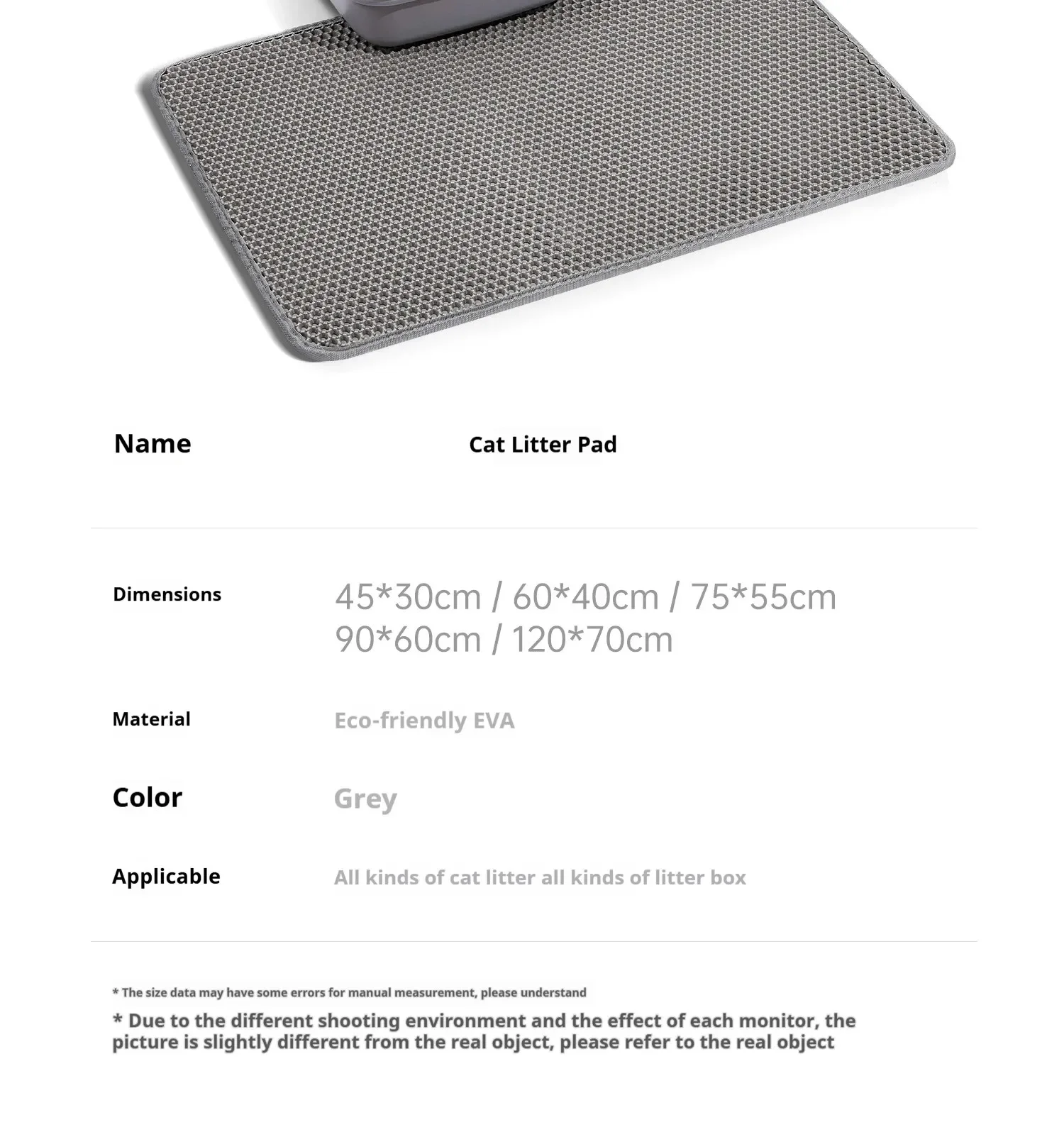 Large Double-Layer Cat Litter Mat – Anti-Splash Filtering & Sand Trapping Mat for Litter Boxes Large Double-Layer Cat Litter Mat – Anti-Splash Filtering & Sand Trapping Mat for Litter Boxes