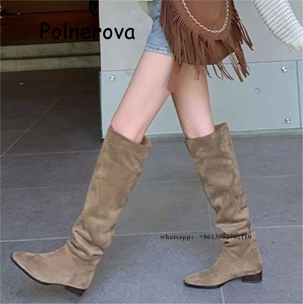 Solid Pointed Toe Boots Flat with Women's Shoes All-Match Spring Casual Look Slimmer Greater Stacking Western Cowboy Boots
Solid Pointed Toe Boots Flat with Women's Shoes All-Match Spring Casual Look Slimmer Greater Stacking Western Cowboy Boots