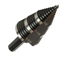 19 Steps 7/8 To 1-3/8 Double Fluted HSS 6542 Titanium Coated Faster Drilling Step Drill Bit Metals Platic Wood Cone Drill Bits
19 Steps 7/8 To 1-3/8 Double Fluted HSS 6542 Titanium Coated Faster Drilling Step Drill Bit Metals Platic Wood Cone Drill Bits