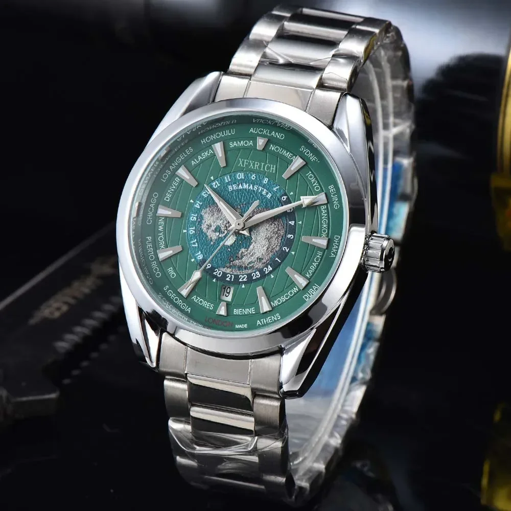 

Оригинальные Брендовые Часы для мужчин, многофункциональные наручные часы из нержавеющей стали, деловые комплексные автоматические механические часы AAA +