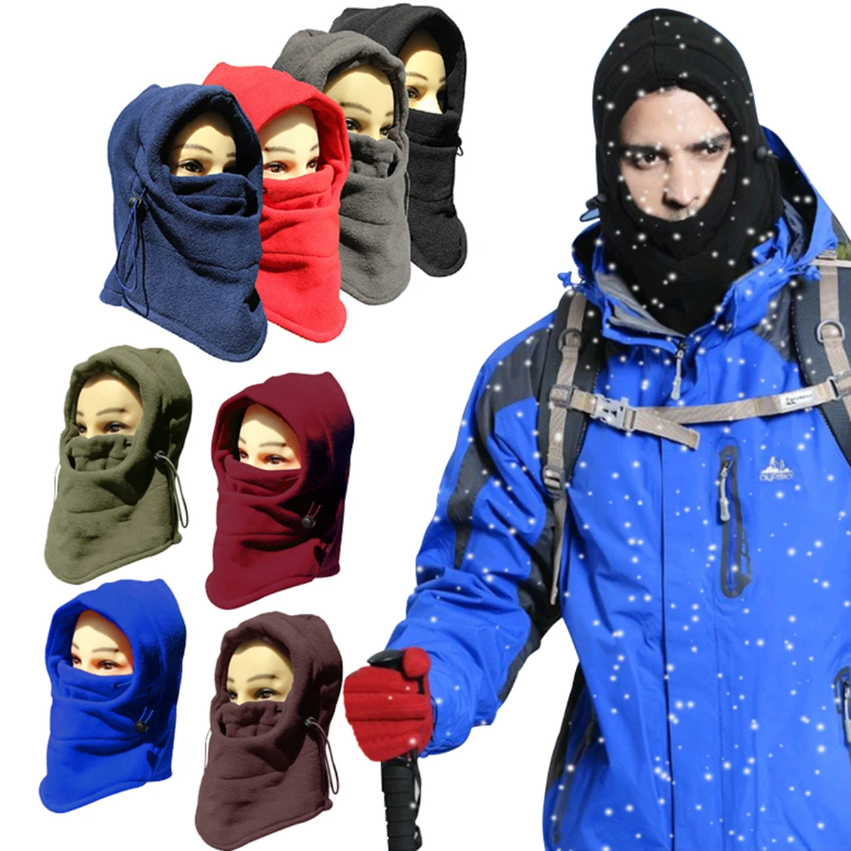 New Winter Thermal Fleece Hat Hooded Neck Warmer Cycling Face Mask Outdoor Skiing Sport Face Mask Men Cycling Masked Caps 
New Winter Thermal Fleece Hat Hooded Neck Warmer Cycling Face Mask Outdoor Skiing Sport Face Mask Men Cycling Masked Caps