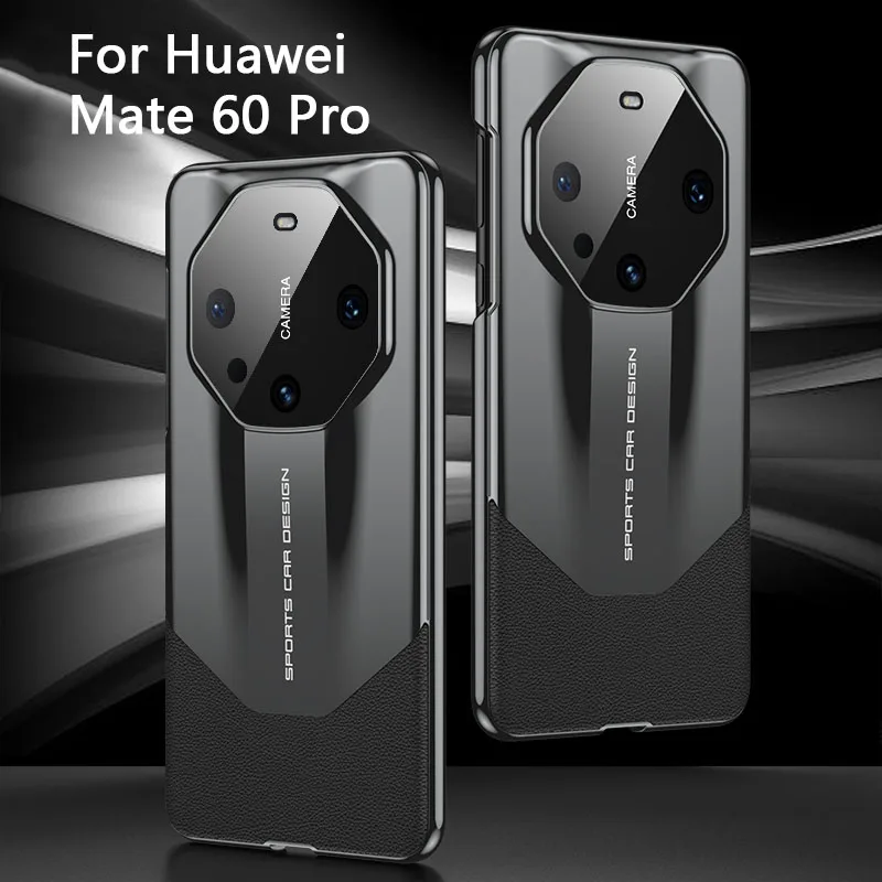 

Роскошный кожаный чехол GKK с покрытием для Huawei Mate 60 Pro, противоударный защитный чехол с защитной пленкой для экрана, Жесткий Чехол для Mate 60 Pro