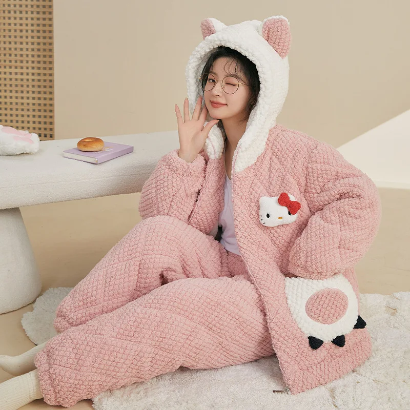 2023 Sanrio Hello Kitty Cinnamoroll My Melody Winter Pajamas Suit Y2k Ins Women Thickenede Warm Sleepwear Hooded Flannel Female
2023 Sanrio Hello Kitty Cinnamoroll My Melody Winter Pajamas Suit Y2k Ins Women Thickenede Warm Sleepwear Hooded Flannel Female