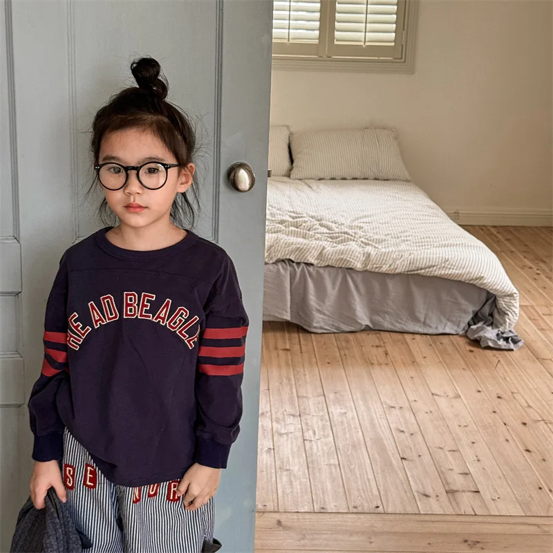 2025 Autumn New Children Long Sleeve T Shirts Boys Girls Letter Embroidery Cotton Tops Kids Casual Sweatshirt Bottoming Shirt 15 S83aa6621ee6b427d9d79177760ac7541j