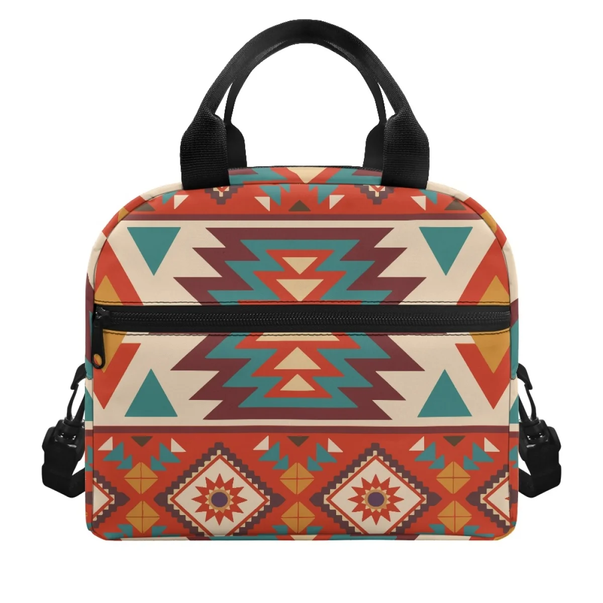 

FORUDESIGNS Tribal Ethnic Style Lunch Box for Women Stylish Beautiful Thermal Lunchbox Lightweight Multiple Pockets Picnic