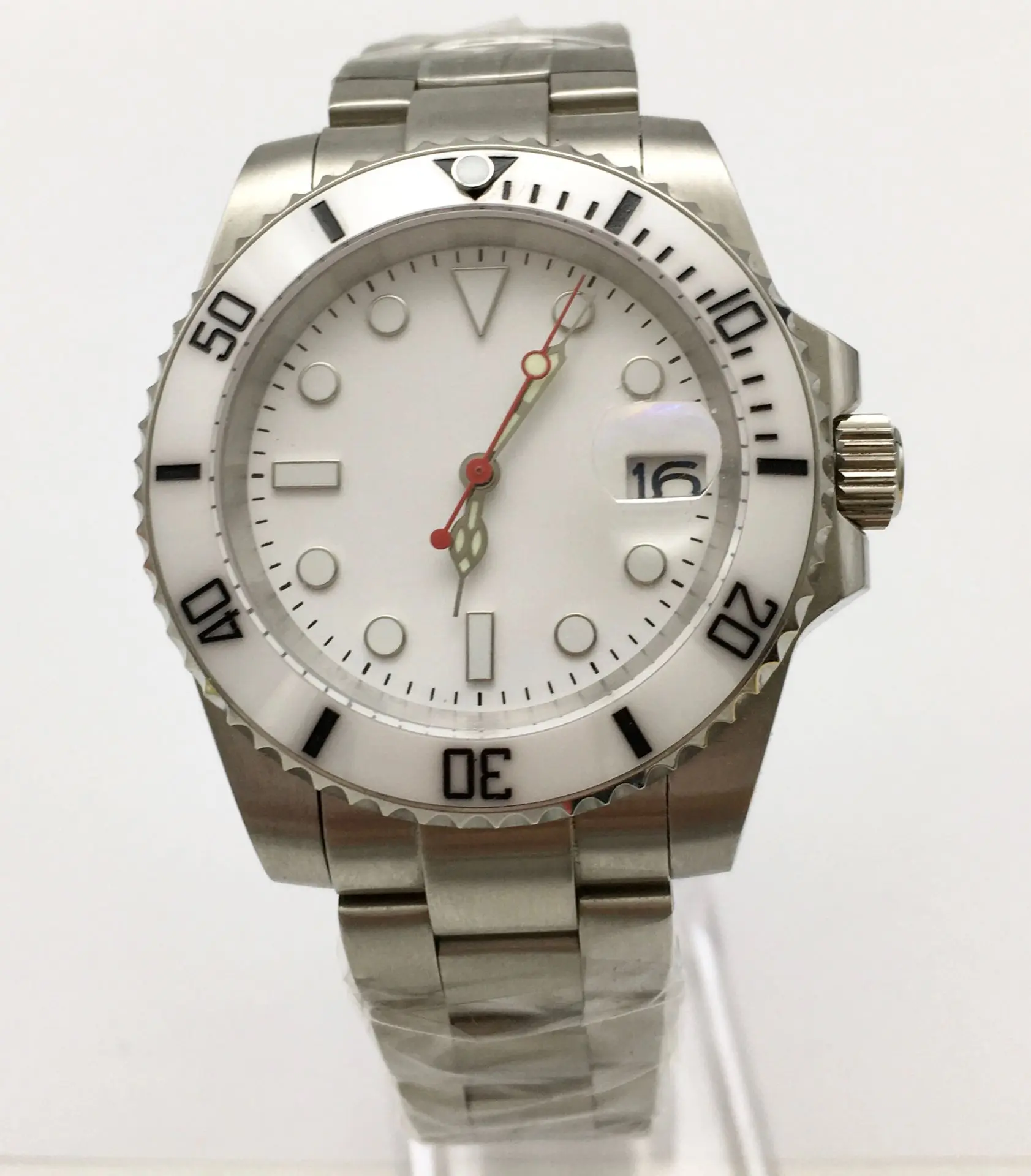 White No Logo Dial Luminous Watch Men's Automatic Mechanical Watch Sapphire Stainless Steel Case Strap NH36 Movement
White No Logo Dial Luminous Watch Men's Automatic Mechanical Watch Sapphire Stainless Steel Case Strap NH36 Movement