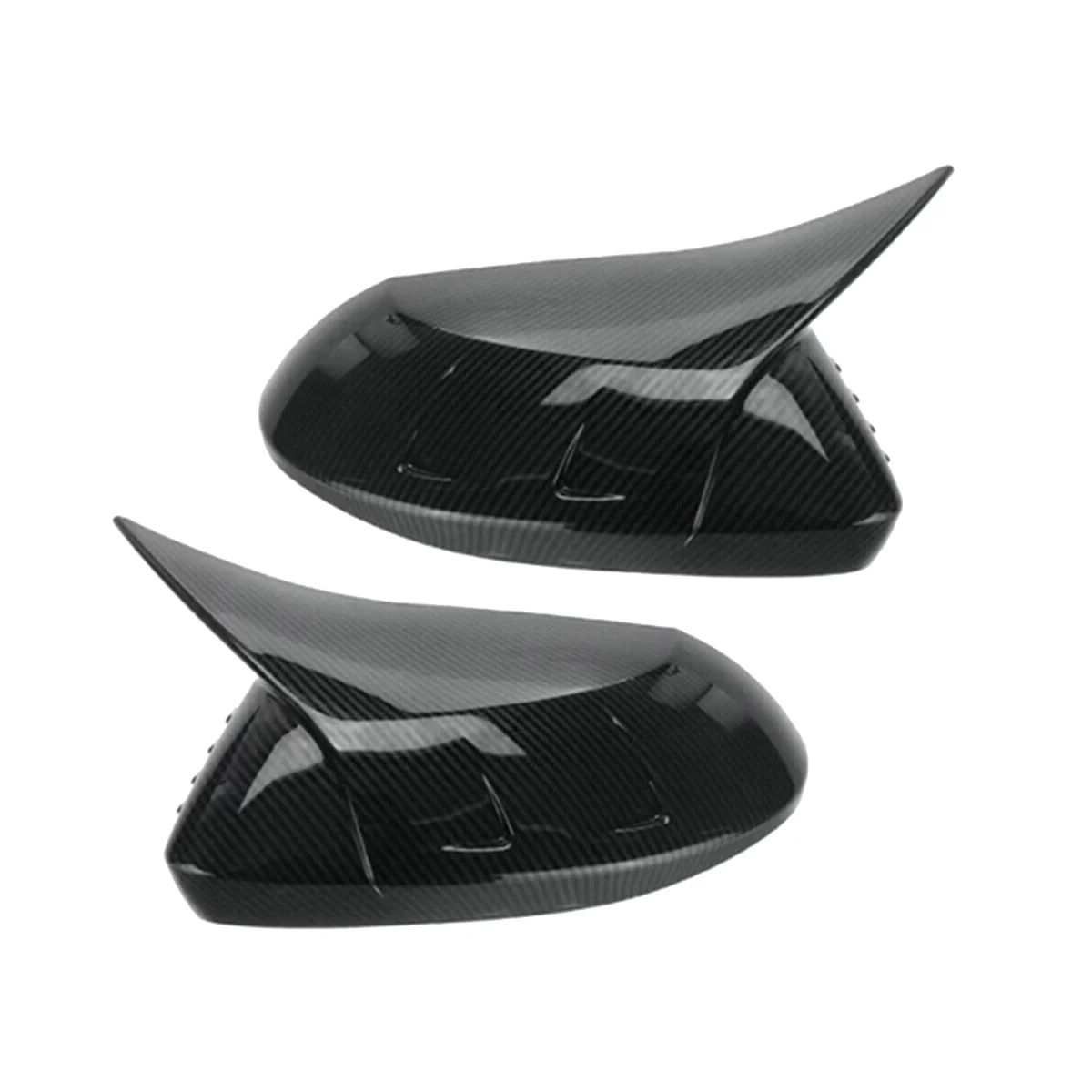 

Carbon Fiber Color OX Horn Side Door Rearview Mirror Cover Trim Cap for 2019-2023