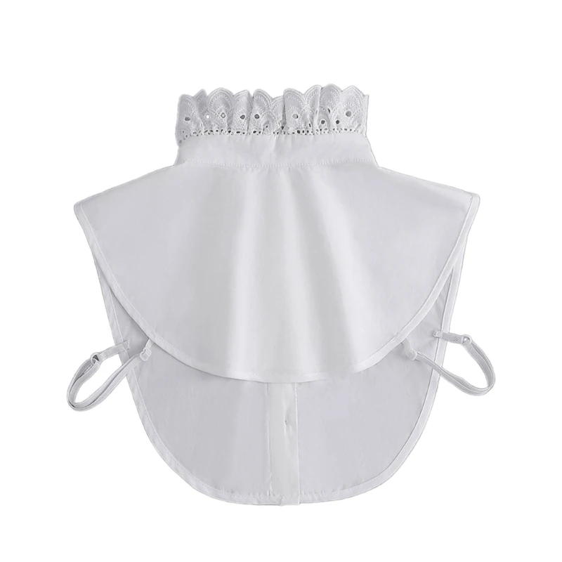 

Женская элегантная кружевная лоскутная рубашка со съемным воротником с рюшами, укороченный топ, блузки, модная одежда, аксессуар