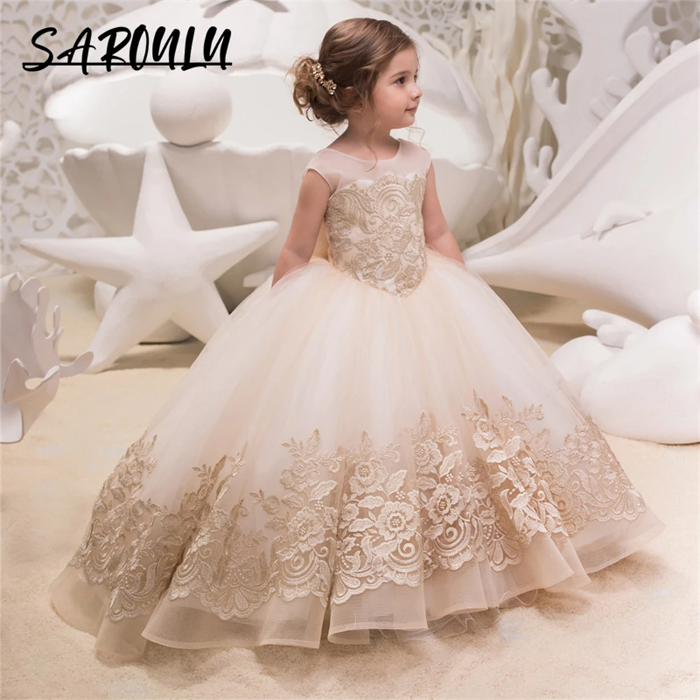 Classy Champagne Girls Dress O Neck Sleeveless Children's Formal Dresses Floral Champagne Appliques Flower Girl Dresses Wedding
Classy Champagne Girls Dress O Neck Sleeveless Children's Formal Dresses Floral Champagne Appliques Flower Girl Dresses Wedding