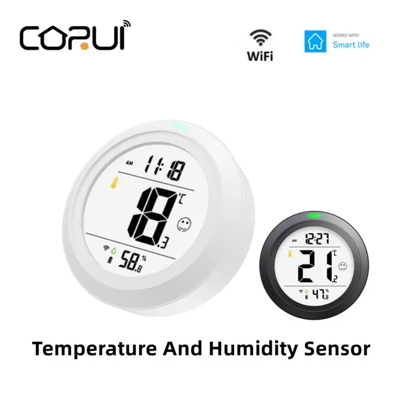 CORUI Smart WiFi Temperature And Humidity Detector Comfort Clock Light Alarm Smart Sensor Smart Life App Remote Monitoring
CORUI Smart WiFi Temperature And Humidity Detector Comfort Clock Light Alarm Smart Sensor Smart Life App Remote Monitoring