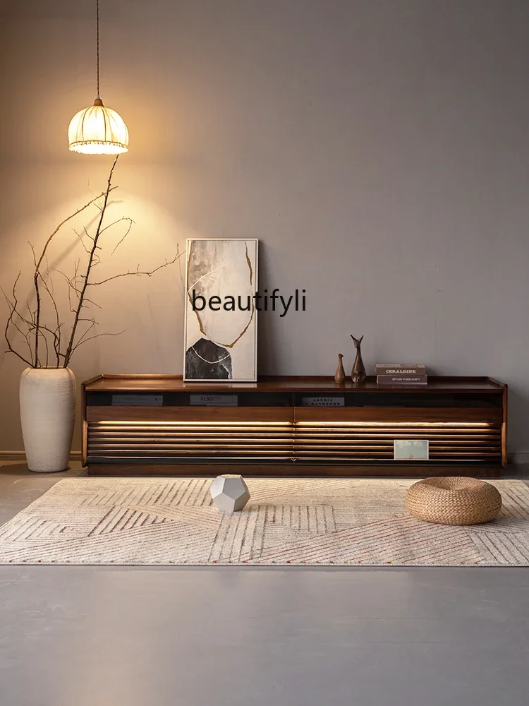 New North America Black Walnut Wooden TV Cabinet with Light Nordic Solid Wood Living Room Floor
New North America Black Walnut Wooden TV Cabinet with Light Nordic Solid Wood Living Room Floor