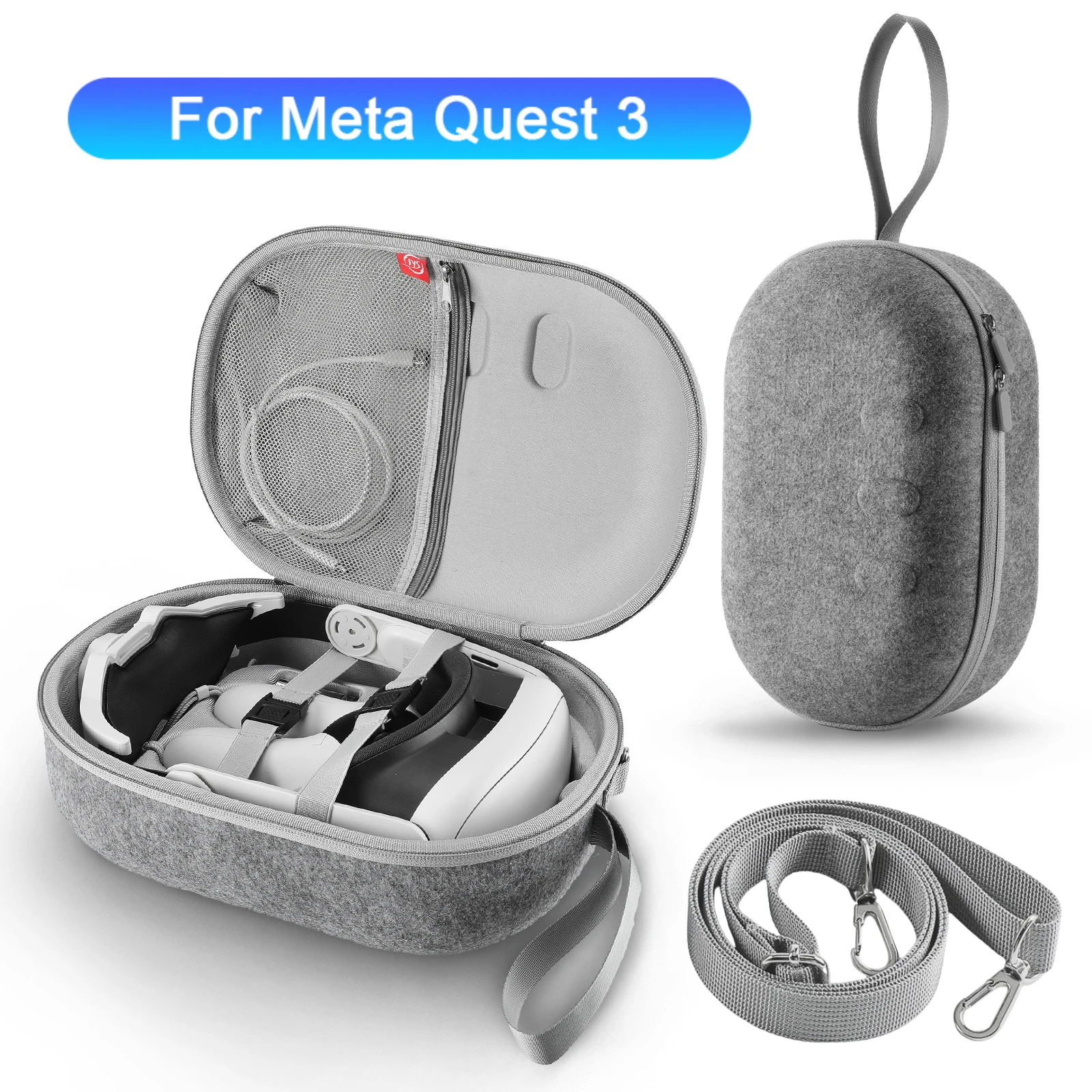 

Bag Carrying Case for Meta Quest 3 VR Headset Portable Travel Storage EVA Hard Shell Protective Box for Meta Quest 3 Accessories