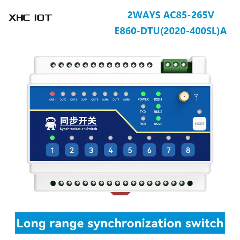 2WAYS RS485 2 Digital Inputs/Outputs Wireless Remote Synchronized Switch AC85-265V LoRa 433Mhz 10KM XHCIOT E860-DTU(2020-400SL)A
2WAYS RS485 2 Digital Inputs/Outputs Wireless Remote Synchronized Switch AC85-265V LoRa 433Mhz 10KM XHCIOT E860-DTU(2020-400SL)A