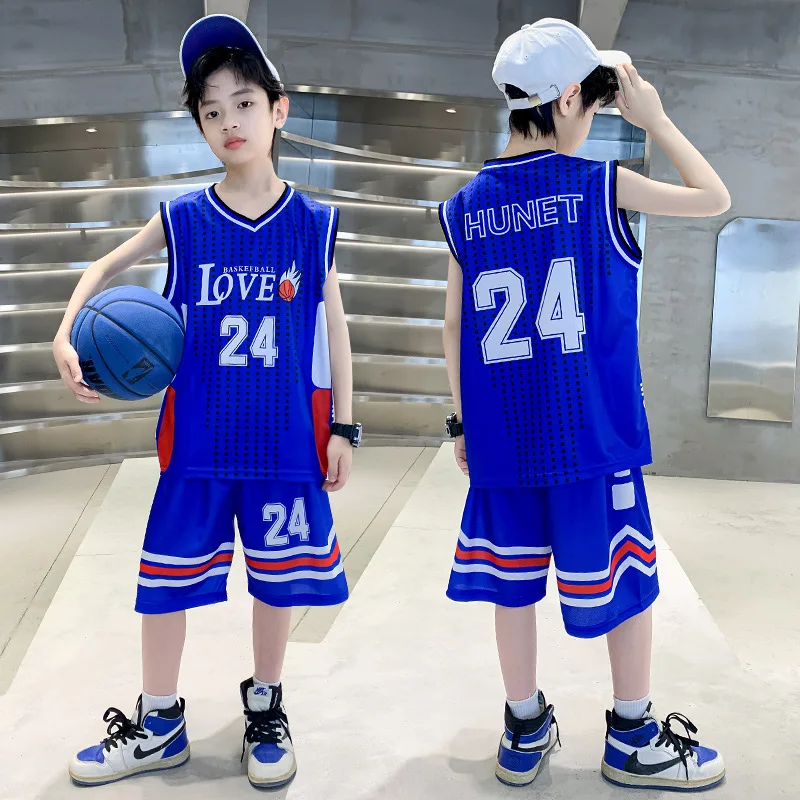 Children's Summer Quick-Dry Basketball Uniform Suits Boys And Girls Casual Sports Sleeveless+Shorts 2pcs Set Team Uniform 4-16Y
Children's Summer Quick-Dry Basketball Uniform Suits Boys And Girls Casual Sports Sleeveless+Shorts 2pcs Set Team Uniform 4-16Y