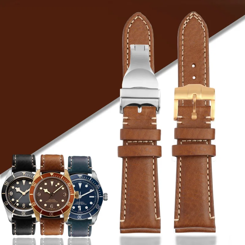 Leather watchband for Tudor Biwan small red flower small black shield Italian leather watch strap 22mm men's wristband bracelet
Leather watchband for Tudor Biwan small red flower small black shield Italian leather watch strap 22mm men's wristband bracelet