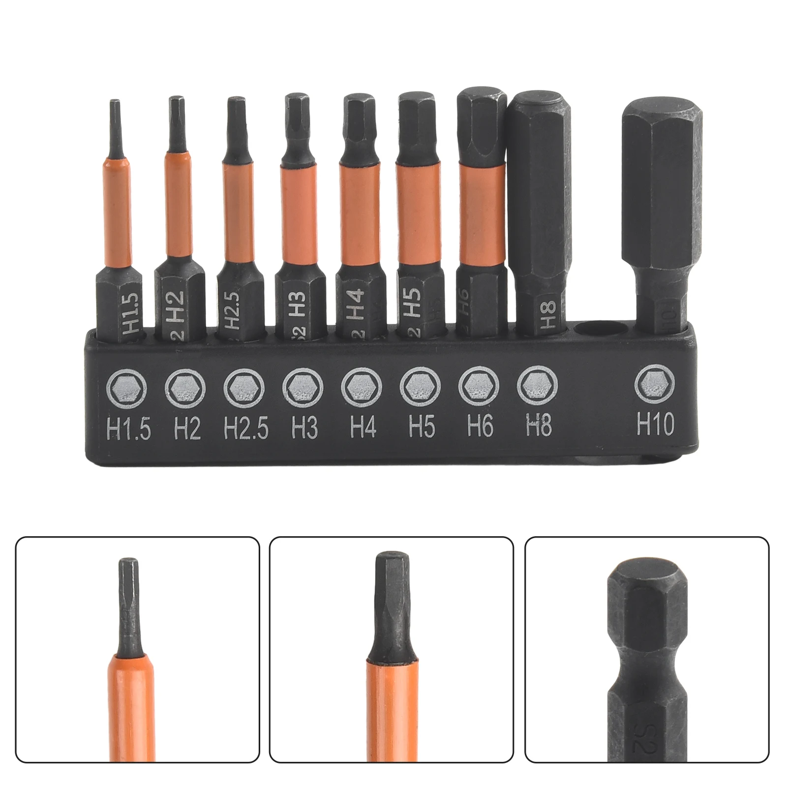 

9pcs Magnetic Hex Head Screwdriver Bits Quick Change Impact Driver Drill H1.5 H2.0 H2.5 H3 H4 H5 H6 H8 H10 For DIY Hand Tools