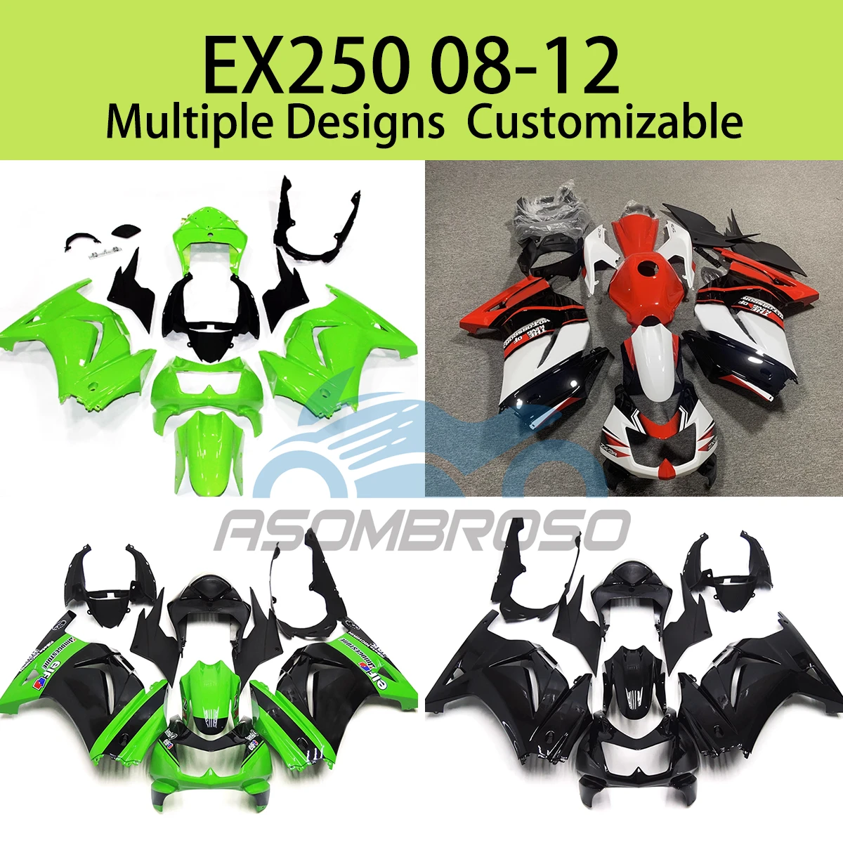 For KAWASAKI EX250 2008 2009 2010 2011 2012 Best Unique Fairing Kit 08 09 10 11 12 Motorcycle Bodywork Set Injection Fairings
For KAWASAKI EX250 2008 2009 2010 2011 2012 Best Unique Fairing Kit 08 09 10 11 12 Motorcycle Bodywork Set Injection Fairings