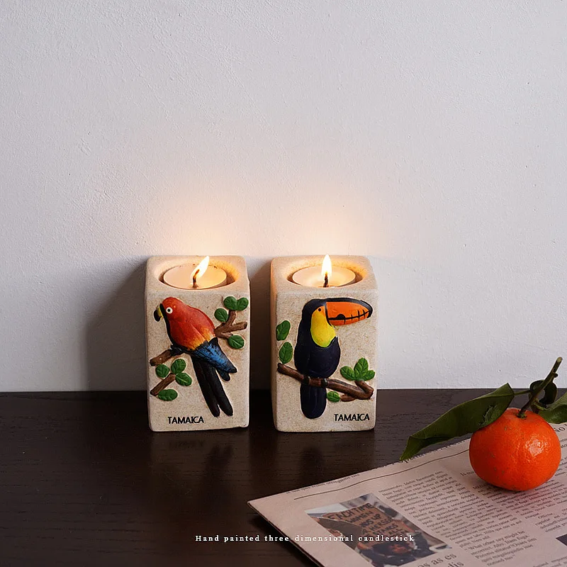 Forest Bear Export Cute Hand-painted Parrot Big billed Bird Pattern Ceramic CandlestickAmerican Style Candlestick DecorationGift
Forest Bear Export Cute Hand-painted Parrot Big billed Bird Pattern Ceramic CandlestickAmerican Style Candlestick DecorationGift