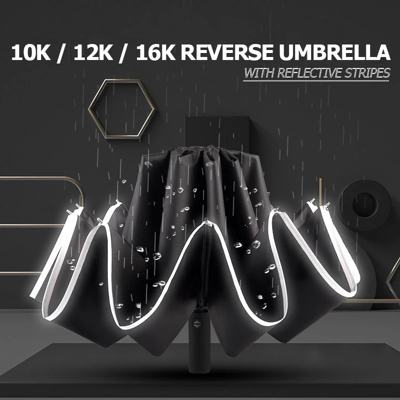 

Fully Automatic Reverse Folding Umbrella with Windproof Reflective Stripe UV Umbrellas