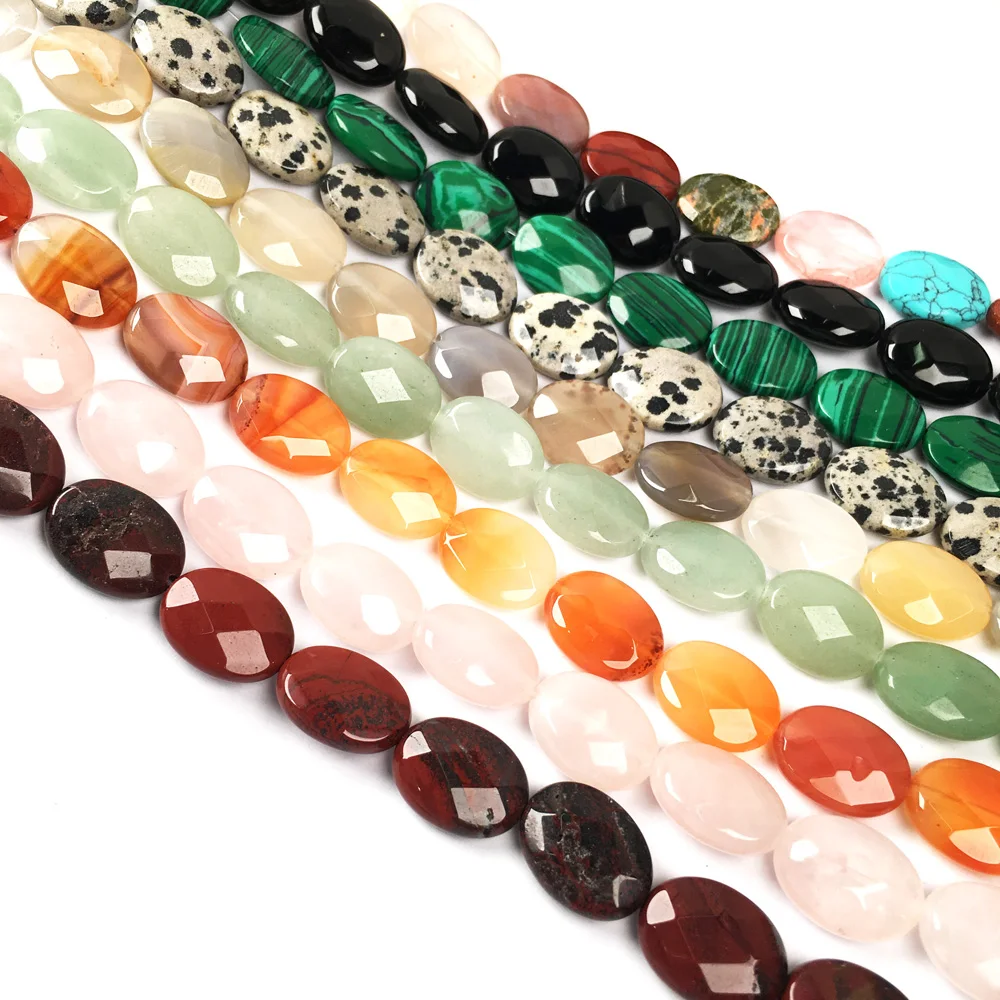 

Natural Stone Beading Faceted Oval Shape Gemstone Isolation Loose Beads for Jewelry Making DIY Necklace Bracelet Accessories