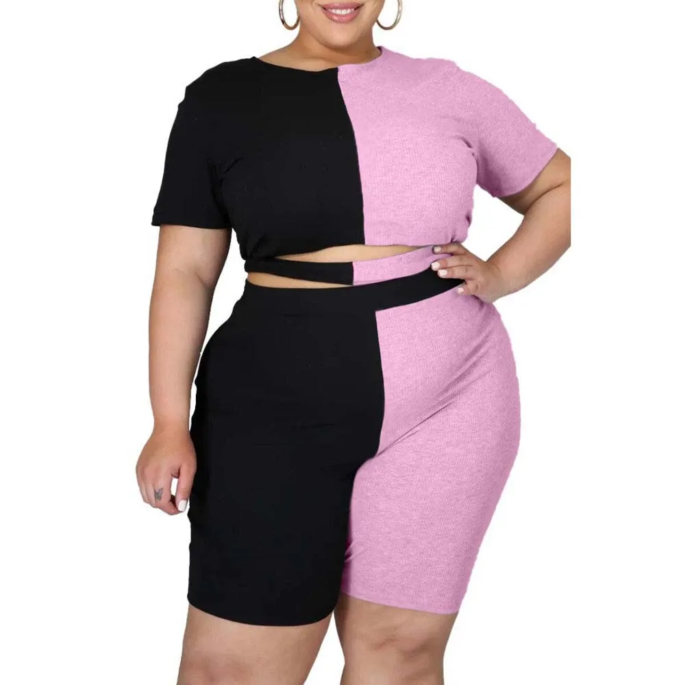 Two Piece Sets Plus Size 3XL Casual Color Matching Outfit Clothes 2022 Summer Fashion New Women Sexy T-shirt Short Pant Suit
Two Piece Sets Plus Size 3XL Casual Color Matching Outfit Clothes 2022 Summer Fashion New Women Sexy T-shirt Short Pant Suit