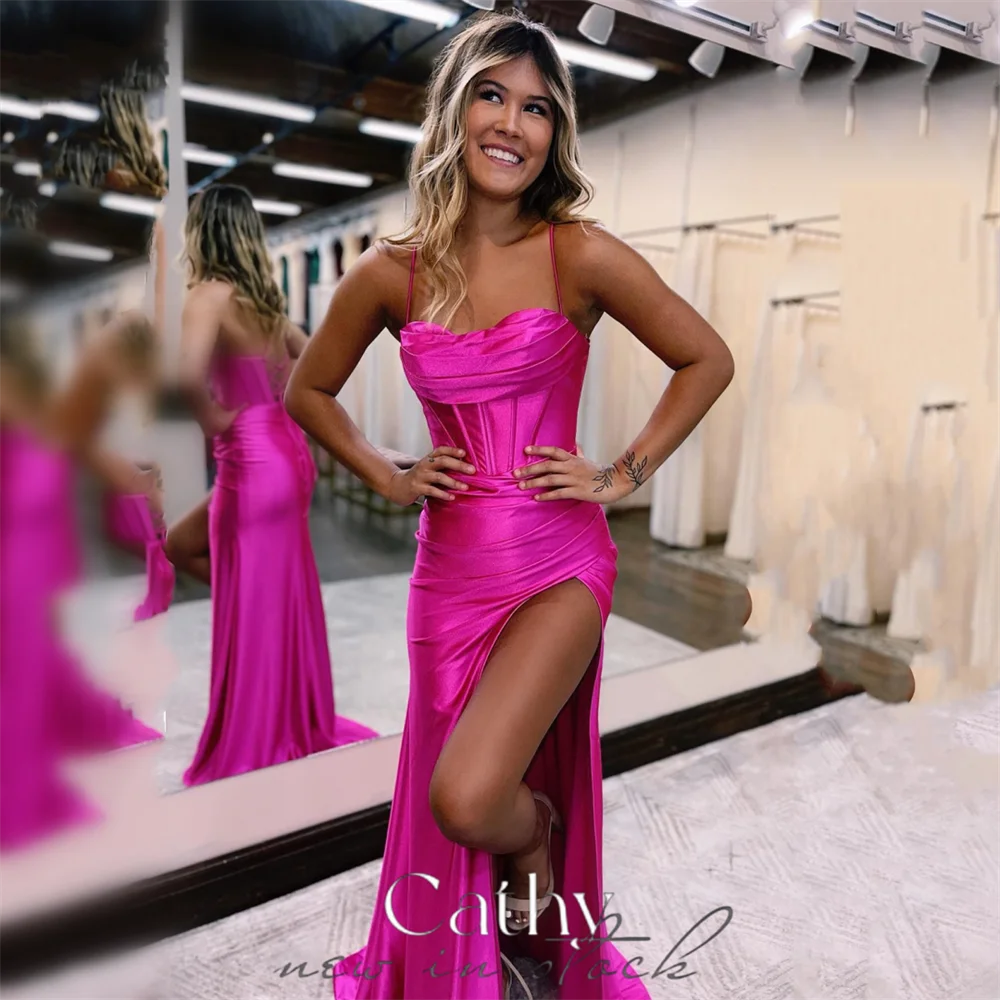 Cathy فساتين السهرة Spaghetti Strap Mermaid Prom Dress 2023 Hot Pink Trumpet Party Dresses Side High Split Vestidos De Noche
Cathy فساتين السهرة Spaghetti Strap Mermaid Prom Dress 2023 Hot Pink Trumpet Party Dresses Side High Split Vestidos De Noche