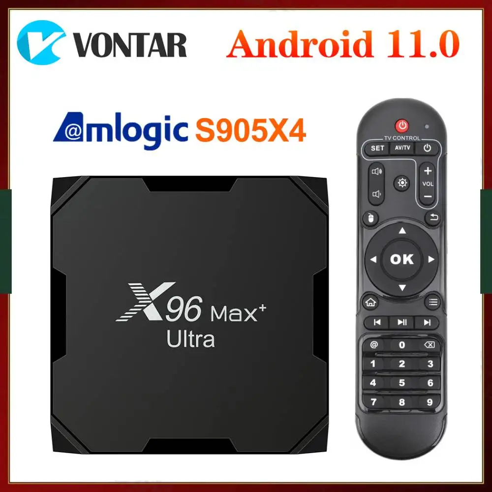 VONTAR X96 Max Plus Ultra Amlogic S905X4 TV Box Android 11 AV1 8K Dual Wifi BT Android 11.0 Media Player Set Top Box
VONTAR X96 Max Plus Ultra Amlogic S905X4 TV Box Android 11 AV1 8K Dual Wifi BT Android 11.0 Media Player Set Top Box