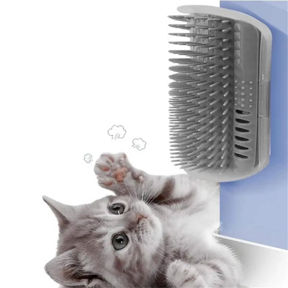 

Cat Brush Post Cat Self Groomer with Wall Corner Scratcher Massage Brush for Indoor Cats Grooming Tool for Long Short for Indoor