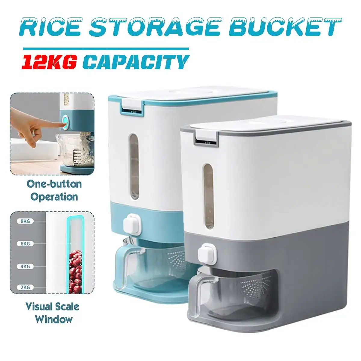 Kitchen Container 12KG Bucket Nano Insect-Proof Moisture-Proof Rice Box Grain Sealed Jar Home Storage Pet Dog Food Store Box
Kitchen Container 12KG Bucket Nano Insect-Proof Moisture-Proof Rice Box Grain Sealed Jar Home Storage Pet Dog Food Store Box