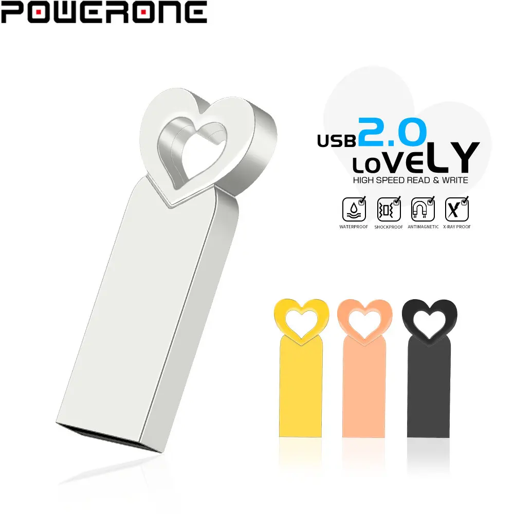 

POWERONE Key Chain Gift USB 2.0 Flash Drives 128GB Free Custom Logo Pen Drive 64GB Memory Stick 32GB Waterproof Pendrive 16GB