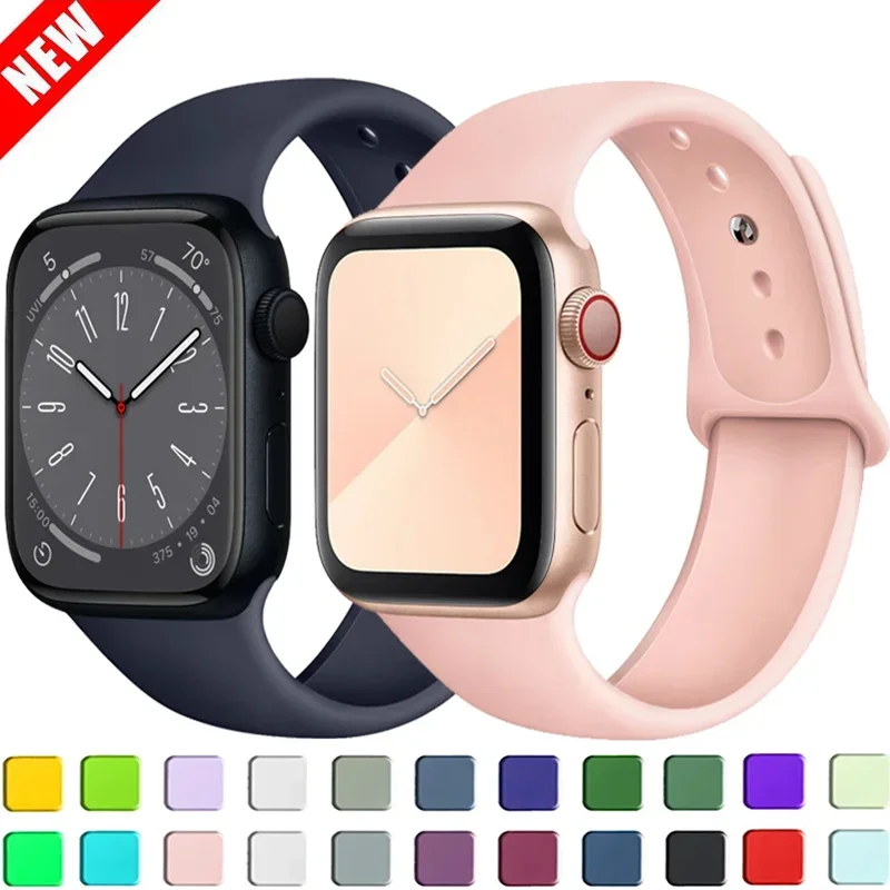 Ремешок силиконовый для Apple Watch Band 44 мм 40 мм 49 мм 45 мм 41 мм 38 мм 42 мм, браслет Correa для IWatch Series 9 8 7 6 5 3 SE Ultra 2
Ремешок силиконовый для Apple Watch Band 44 мм 40 мм 49 мм 45 мм 41 мм 38 мм 42 мм, браслет Correa для IWatch Series 9 8 7 6 5 3 SE Ultra 2
