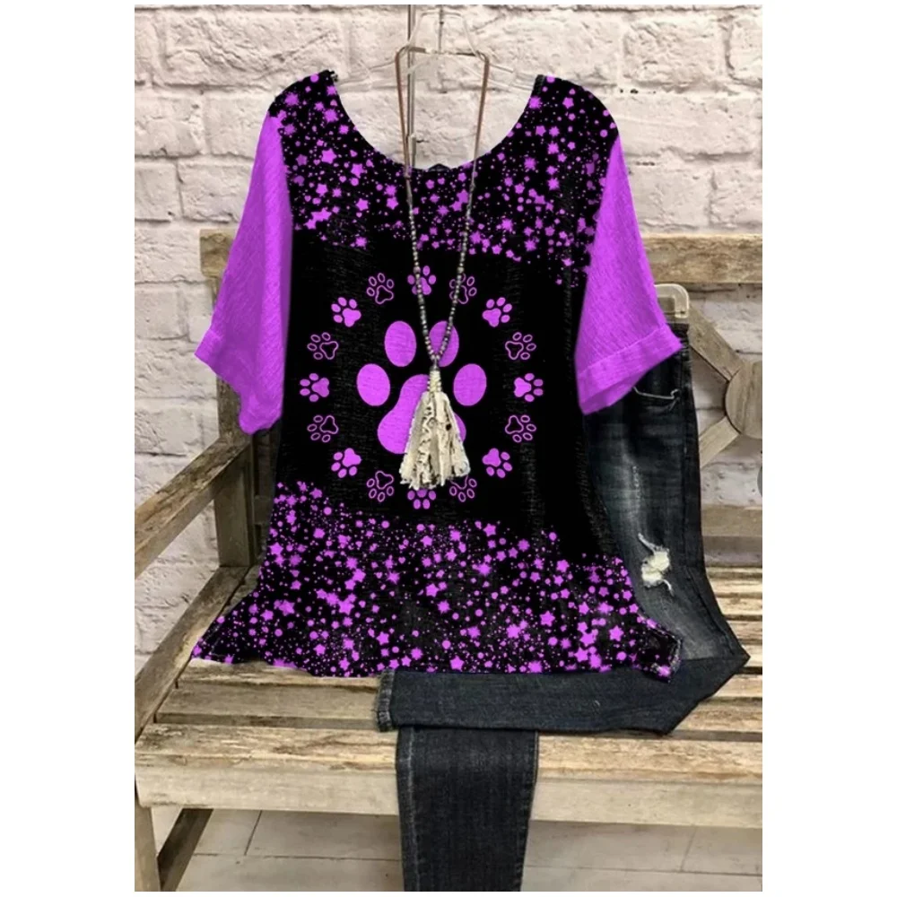 2024 Women O-Neck T Shirt Top Vintage Print Pullover Tee Spring Summer Loose Short Sleeves Oversized Shirt Fashion T-Shirt S-5xl
2024 Women O-Neck T Shirt Top Vintage Print Pullover Tee Spring Summer Loose Short Sleeves Oversized Shirt Fashion T-Shirt S-5xl