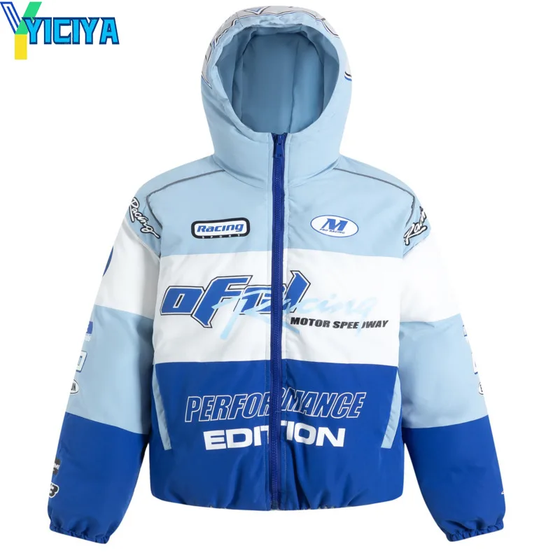 

YICIYA hood racing Jacket Bomber Woman Varsity Long Sleeves Bombers American Vintage Motorcycle Jackets new Embroidered Coats