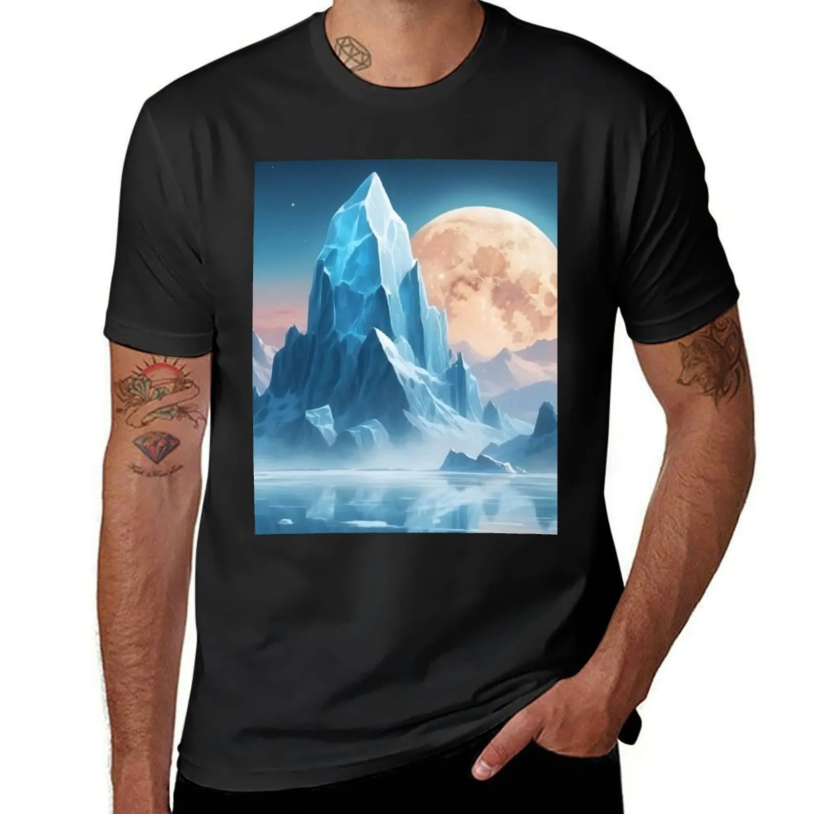 Floating icebergs surrounded by a misty atmosphere. Cartoon sketch painting style T-shirt for a boy t shirt for men
Floating icebergs surrounded by a misty atmosphere. Cartoon sketch painting style T-shirt for a boy t shirt for men