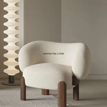 북유럽 싱글 거실 의자, 유럽 디자이너 소파, 거실 가구, 발코니 안락 의자, 단단한 나무, 레저 소파 의자