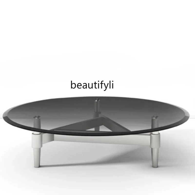 Light Luxury Tea Table Creative Stainless Steel round Tea Table Designer Tempered Gray Glass Tea Table
Light Luxury Tea Table Creative Stainless Steel round Tea Table Designer Tempered Gray Glass Tea Table