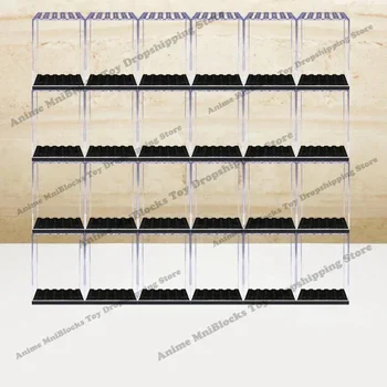 애니메이션 벽돌 인형에 적합한 아크릴 디스플레이 케이스, 미니 액션 장난감 피규어 빌딩 블록, 쌓을 수 있는 보관함, 디스플레이 완구