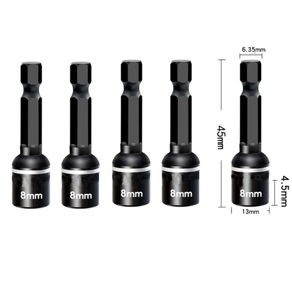 5pcs 8x45mm Hand Electric Drill Air Screwdriver Sleeve Magnetic Hexagonal Handle Sockets Power Tools Accessory
5pcs 8x45mm Hand Electric Drill Air Screwdriver Sleeve Magnetic Hexagonal Handle Sockets Power Tools Accessory