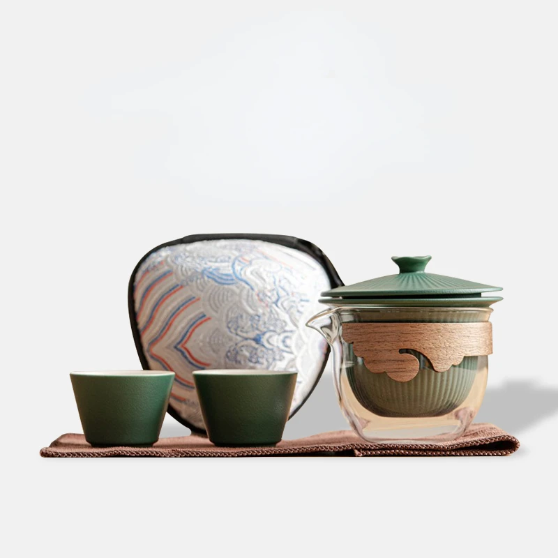 Chinese style Forbidden City style travel tea set, household outdoor portable ceramic one pot two cups Kung Fu tea set
Chinese style Forbidden City style travel tea set, household outdoor portable ceramic one pot two cups Kung Fu tea set