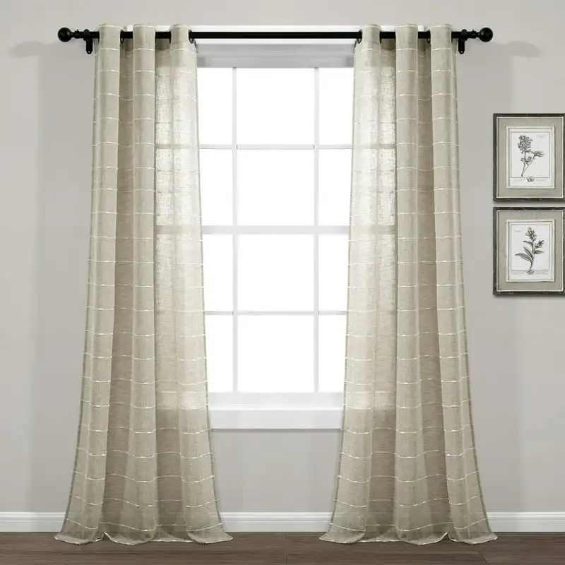 

Textured Grommet Sheer Window Curtain Panels Neutral 38X108 Set Sheer curtains living room Занавес Fringe curtain Door cu